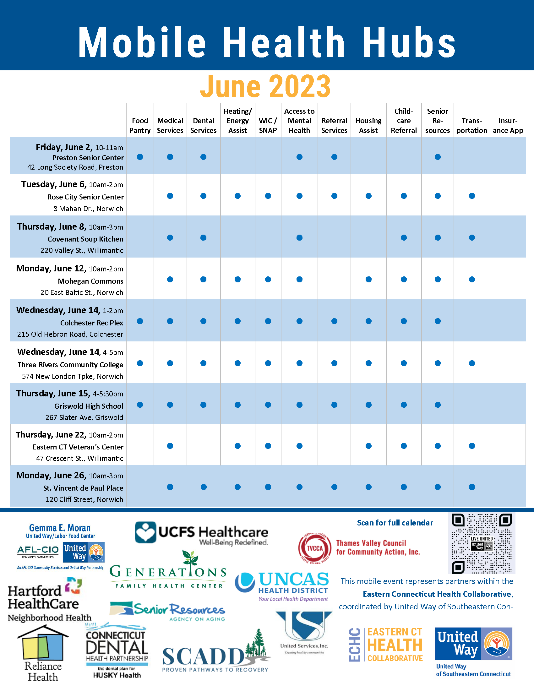 June schedule