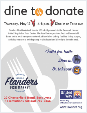 Dine and donate at Flanders Fish Market in East Lyme on May 12th