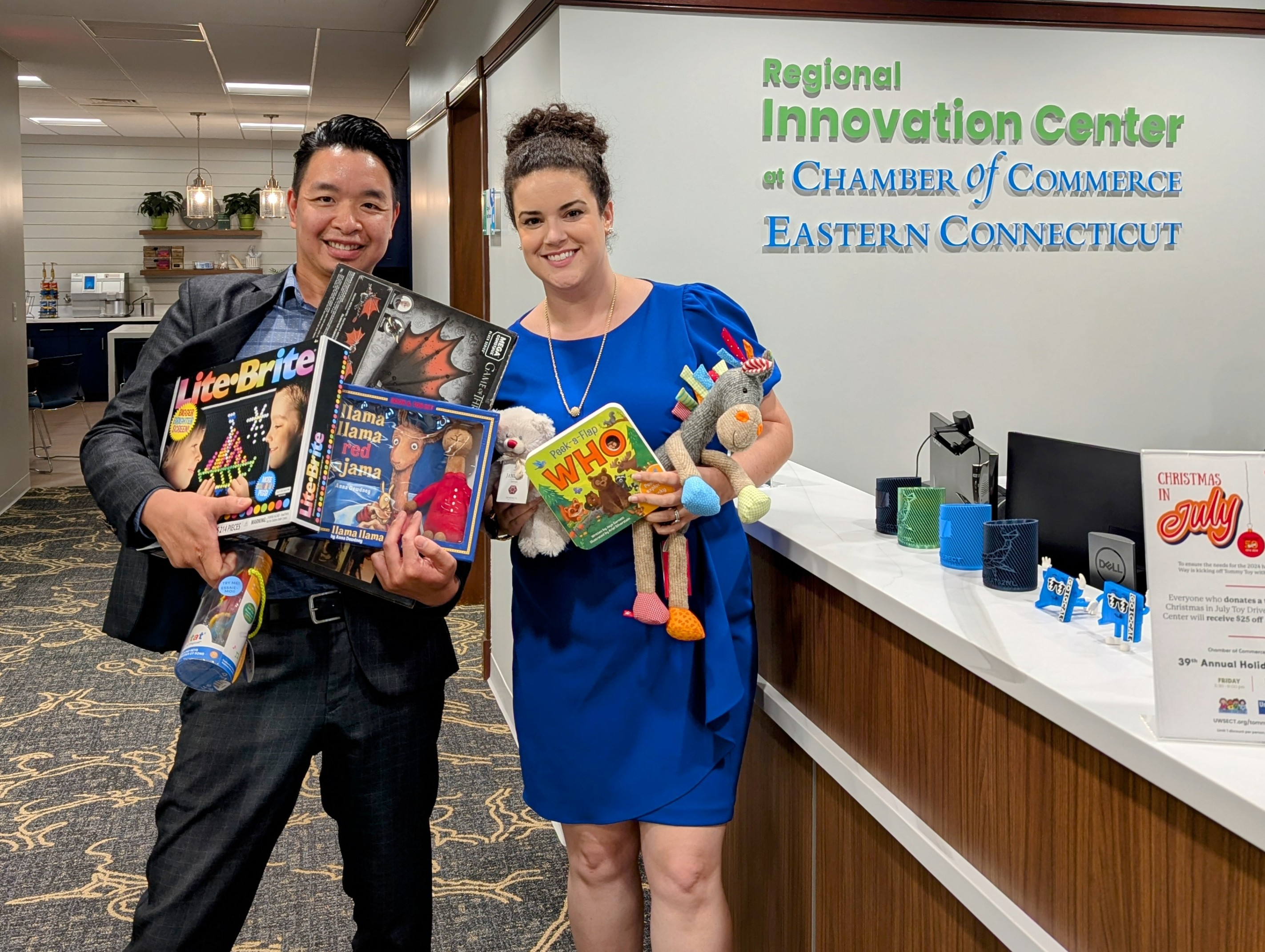 The Chamber of Commerce of Eastern CT running a toy drive for Tommy Toy