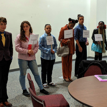 Students during the Dress for Success workshop