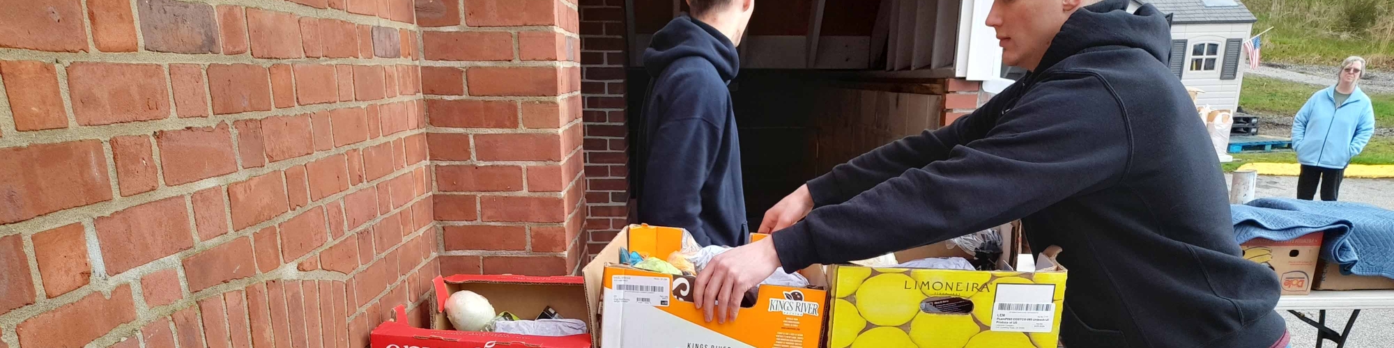 Distributing food at a Food Center member agency
