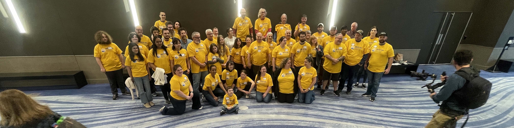 A large group of United Way volunteers