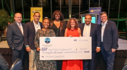 The Mashantucket Pequot Tribal Nation presents a $25,000 check to United Way of Southeastern Connecticut to support the Gemma Legacy Fund.