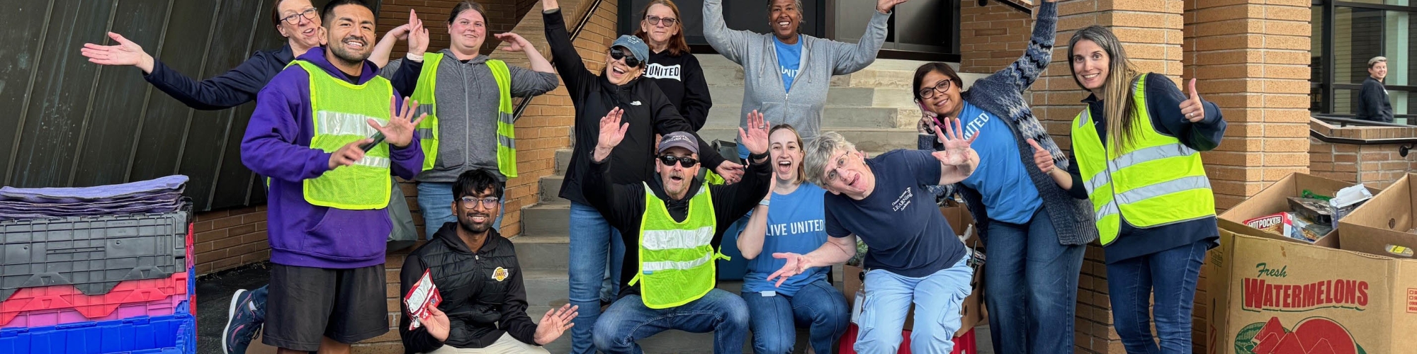 Volunteers at a Mobile Pantry
